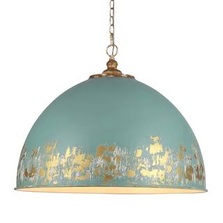 Golden Lighting Alison 8-light Pendant in Vintage Gold and Antique Teal shade - 8 Light Pendant