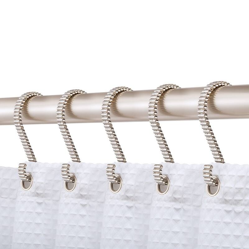 Utopia Alley Rustproof Zinc Shower Curtain Rings for Bathroom, Set of 12 - Brushed Nickel