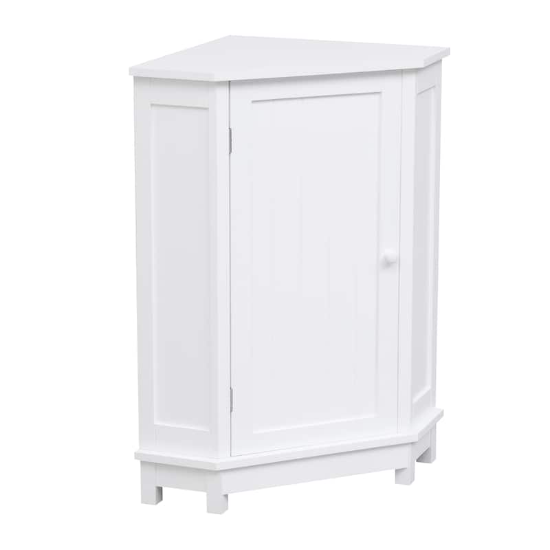 Roomfitters Triangle Bathroom Corner Cabinet with Adjustable Shelf, Space-Saving Storage Unit