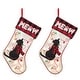 preview thumbnail 25 of 51, Glitzhome 21"L LED Embroidered Linen Reindeer Cat Dog Christmas Stockings 2 PK Cat