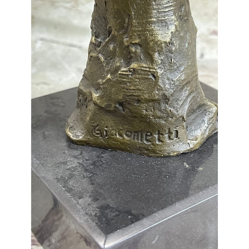 Head Of A Woman By Alberto Giacometti Bronze Sculpture Statue On Marble Base