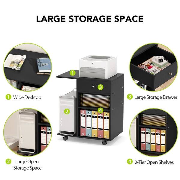 Shop Mobile Printer Stand Filing Cabinet With Cart And 4 Wheel Overstock 30668206