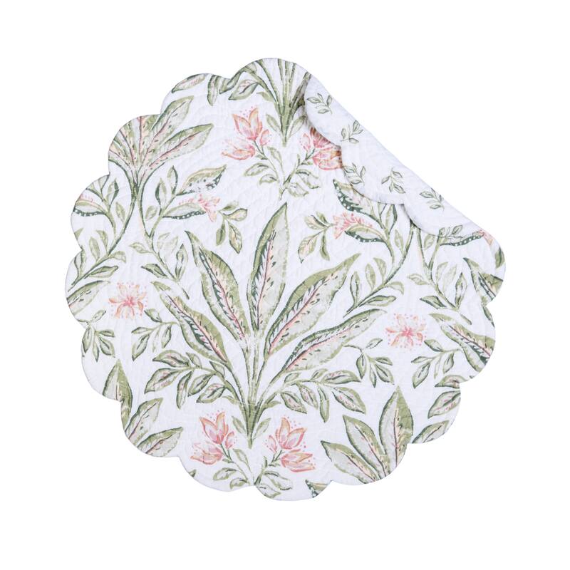 Lana Palms Round Quilted Placemat Set 6