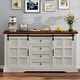 preview thumbnail 2 of 32, Farmhouse Sideboard Buffet Cabinet with Storage-Sliding Barn Doors and 4 Drawers White
