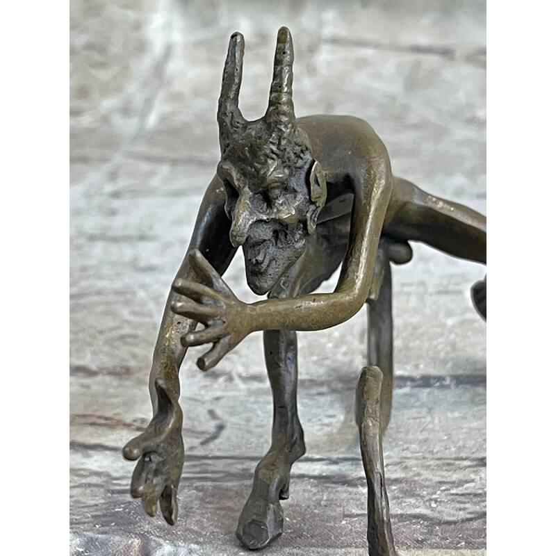 Mythological Greek Satyr Devil Bronze Figurine Sculpture 3.5 Inches X 5.5 Inches