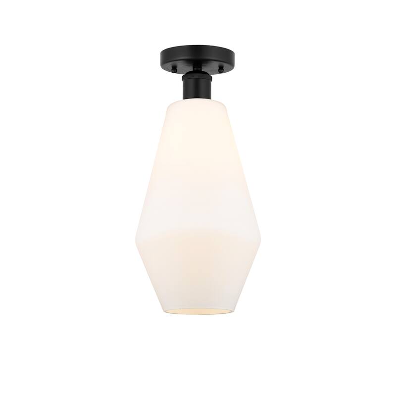Innovations Lighting Cindyrella - 1 Light 7" Semi-Flush Mount - Cased Matte White/Matte Black