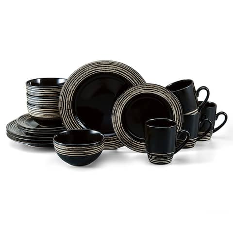 Pfaltzgraff Bryson Blk 16-pc Dinnerware Set, Serv for 4