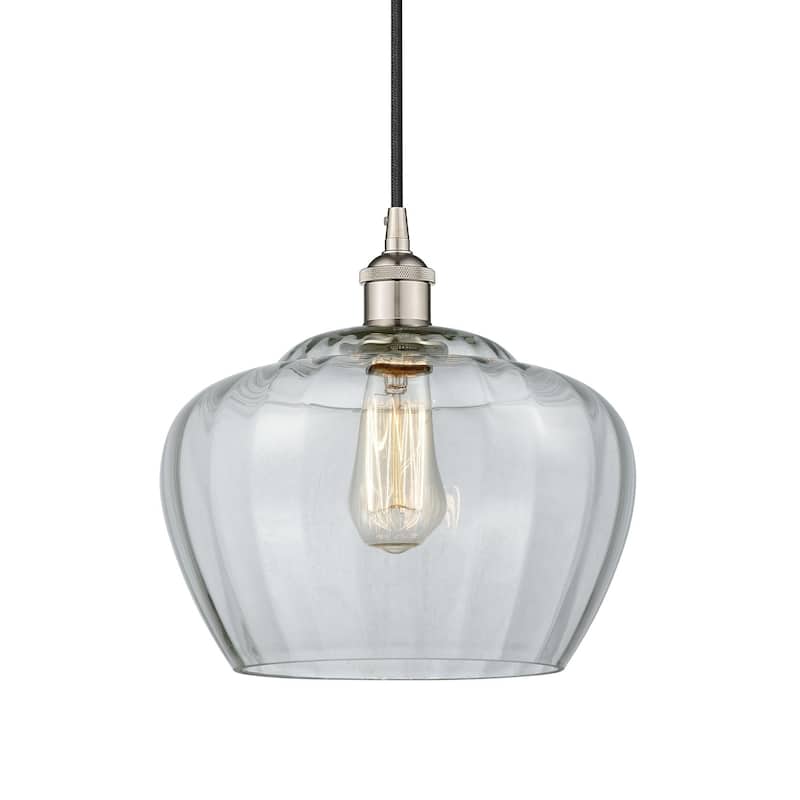 Innovations Lighting 616-1P-12-11-L Fenton Pendant Fenton 11" Wide - Polished Nickel / Clear
