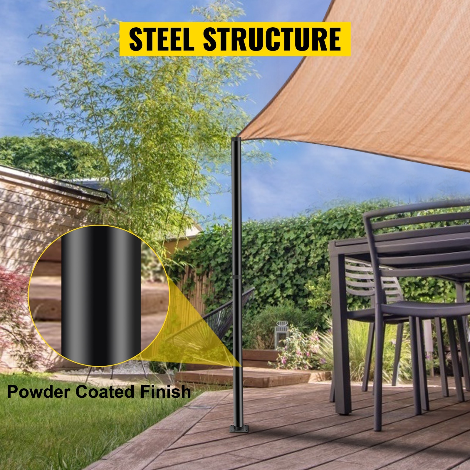 Outsunny sun sail shade canopy pole kit shop