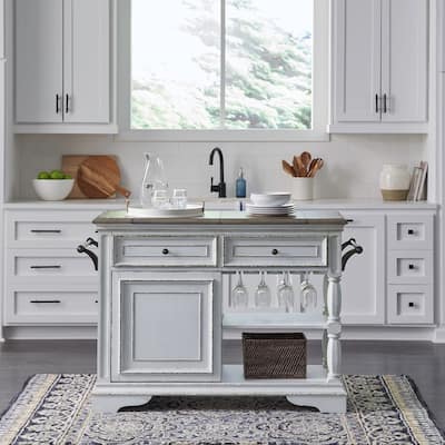 Liberty Furniture Magnolia Manor Bar Cart with Flip Top - Width 38" x Depth 15" x Height 38"