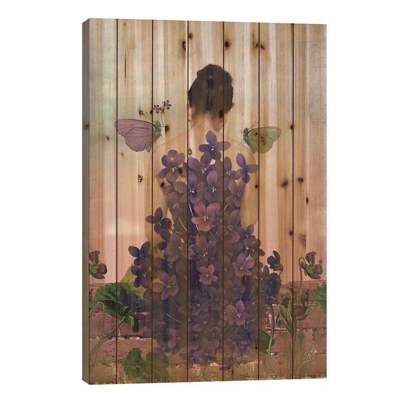Violet Print On Wood by Catrin Welz-Stein - Multi-Color - 40x26x1.5