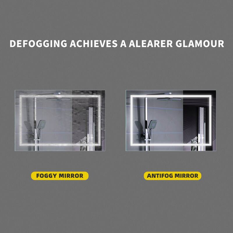 LED Dual Color Temperature Defogging Bathroom Mirror