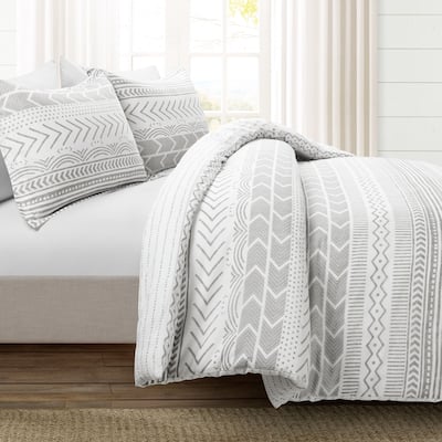 Lush Decor Hygge Geo Reversible 3 Piece Cotton Duvet Set