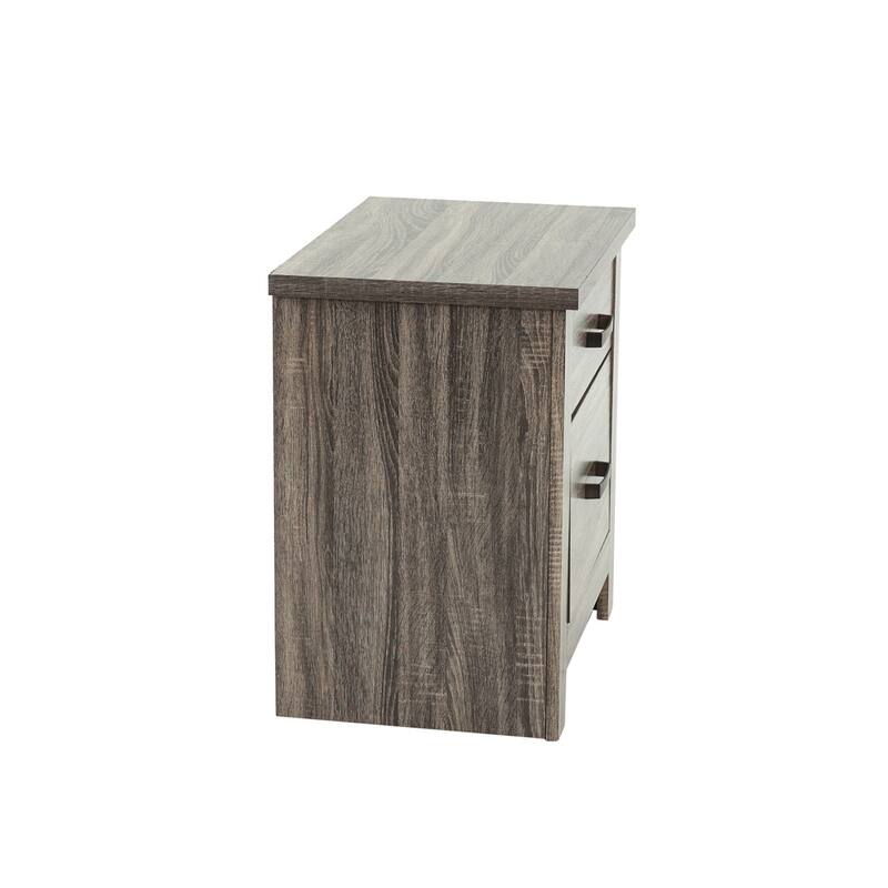 Wooden 2 Drawers Nightstand in