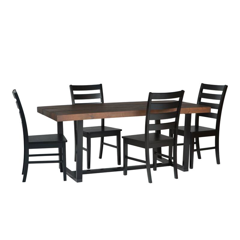 Middlebrook Solid Wood 5-Piece Dining Set with Ladder Back Chairs
