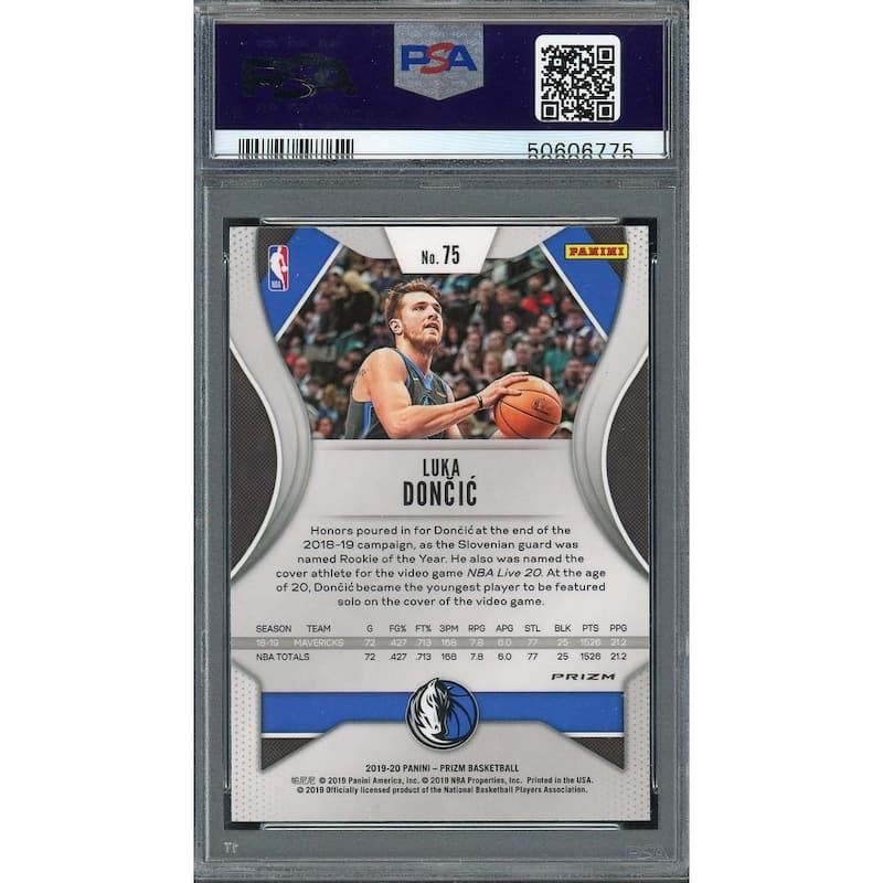 Luka Doncic 2019 Panini Prizm Green Prizm Basketball Card #75 Graded PSA 10 - 8'6" x 11'6"