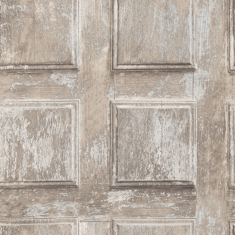 Galerie Wallcoverings Nostalgie Collection Wooden Door Effect Non-woven Matte Wallpaper Roll - 33 feet x 21 inches - Beige