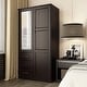 preview thumbnail 7 of 32, Palace Imports 100% Solid Wood Metro Wardrobe Armoire with Solid Wood or Mirrored Doors Java