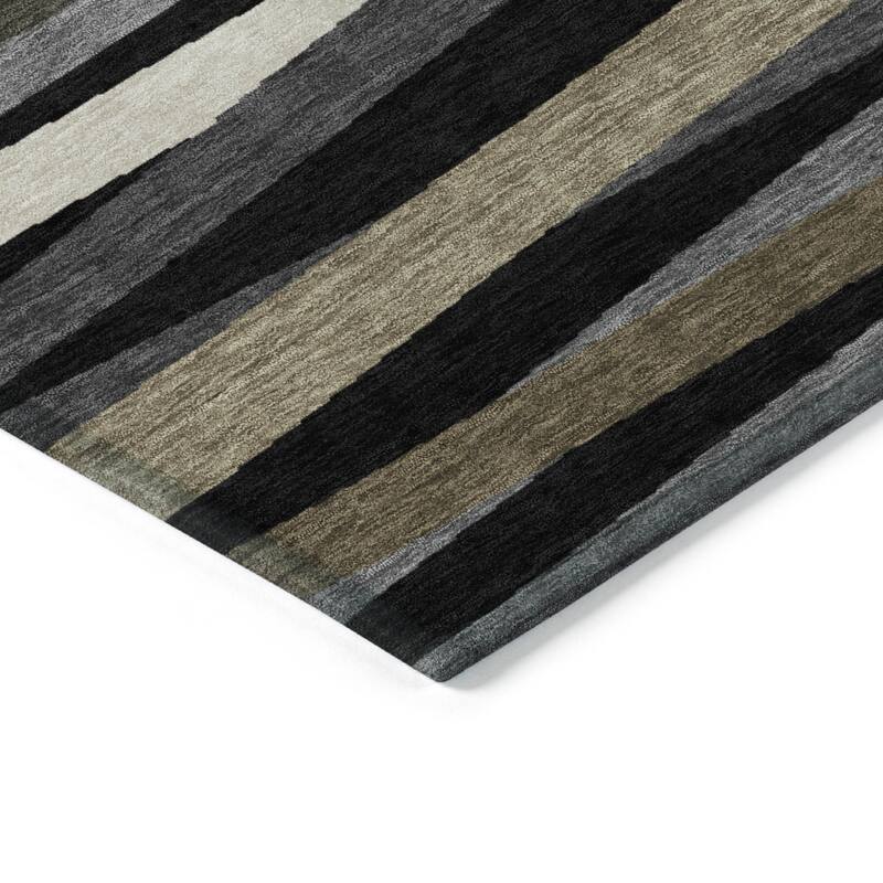 HomeRoots Striped Transitional Rectangle Outdoor Rug