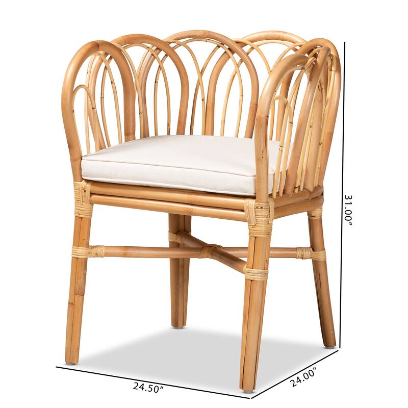 Melody Modern Natural Finished Rattan Dining Chair