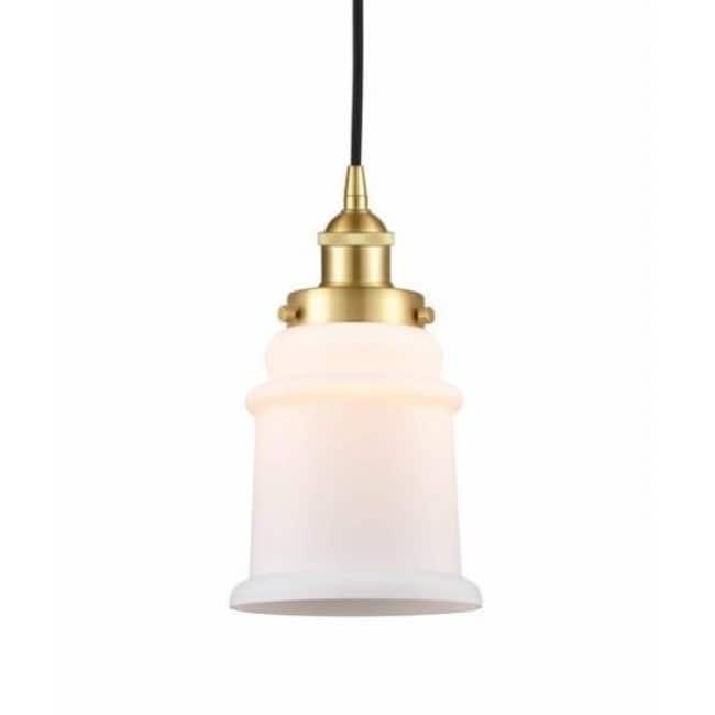 Innovations Lighting 616-1PH-11-6 Canton Pendant Canton 6" Wide Mini - Satin Gold / Matte White