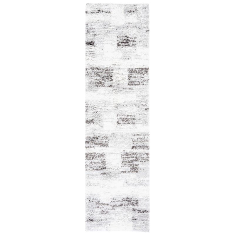 SAFAVIEH Berber Shag Addison Rug - 2'3" x 8' Runner - Grey/Light Grey