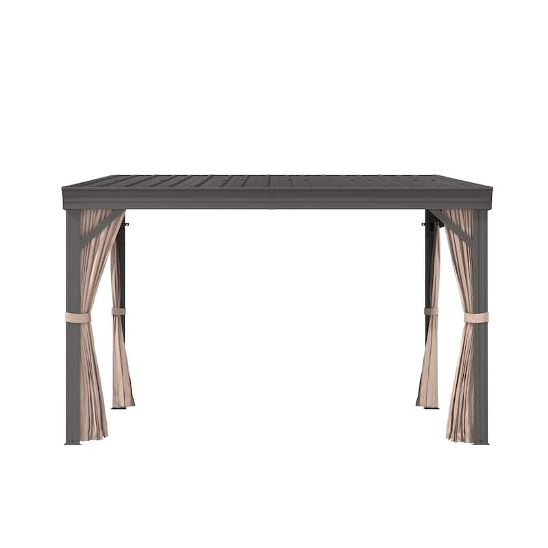 Wall-Mounted Hardtop Gazebo with Aluminum Frame