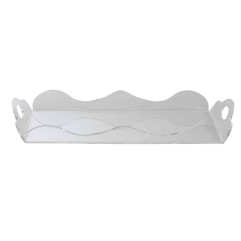 Cortesi Home Zircon Decorative Acrylic Tray with Handles - Clear