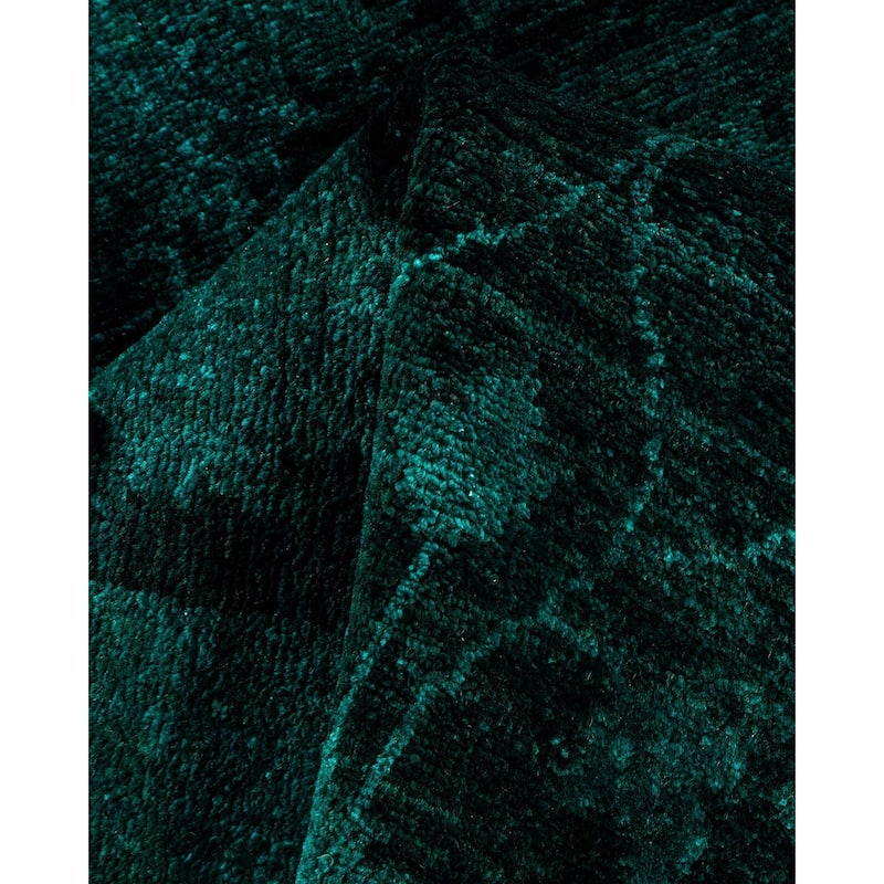 Overton Hand Knotted Wool Vintage Inspired Modern Contemporary Overdyed Black Runner Rug - 2' 5" x 17' 9"