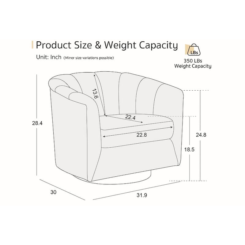 Fabric Swivel Barrel Chair