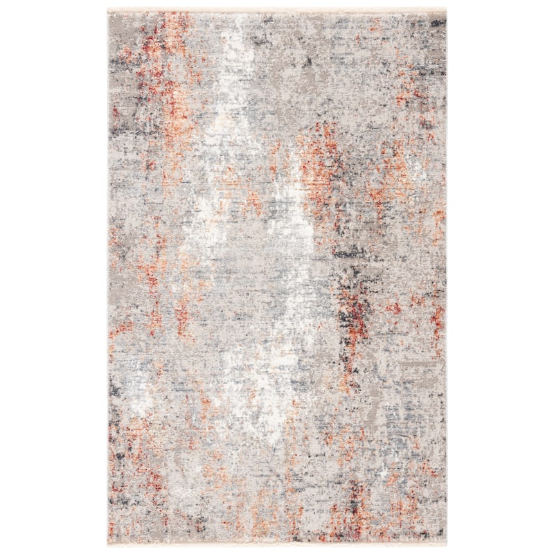 SAFAVIEH Dream Herb Vintage Abstract Viscose Rug - 2'6" x 4' - Grey/Ivory