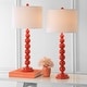 preview thumbnail 2 of 6, SAFAVIEH Lighting 31-inch Jenna Stacked Ball Orange Table Lamp (Set of 2) - 14"x14"x31.5"