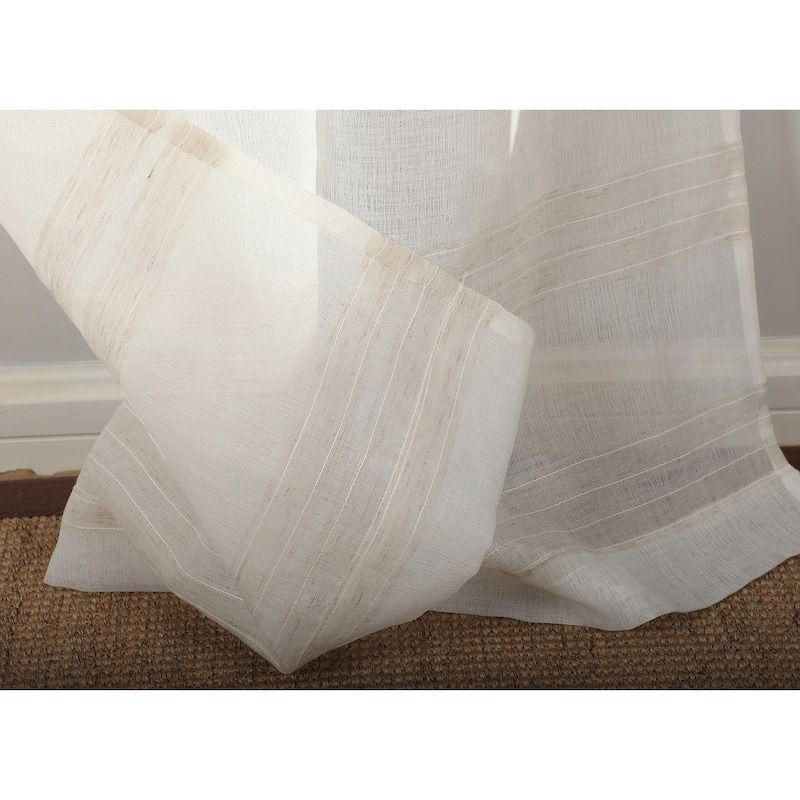 Nanshing Odette Set of 2 Woven Striped Curtain Panels - 37" x 84"