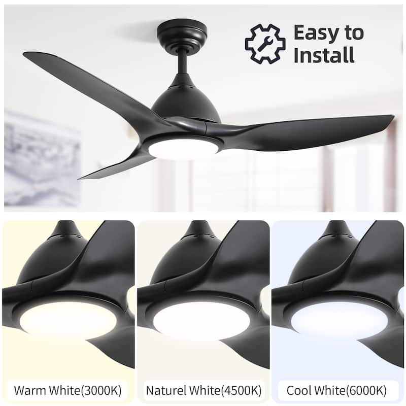 Sofucor High CFM Quiet DC Motor Modern Ceiling Fan with Light and Remote Control