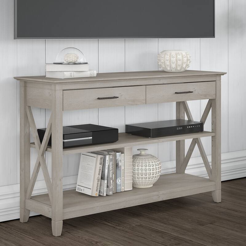 Console Table with Drawers and Shelves