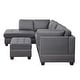 preview thumbnail 17 of 38, L-shape Reversible Sectional Sofa with Storage Ottoman Rivet Ornament