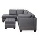 preview thumbnail 9 of 18, Space Saving Reversible Sectional Sofa with Storage Ottoman