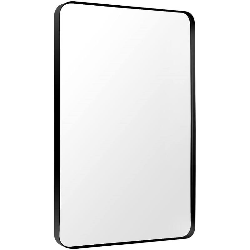 TOOLKISS Aluminum Alloy Round & Right Angle Frame Vanity Mirror - 36" x 24" - Round Corner Frame