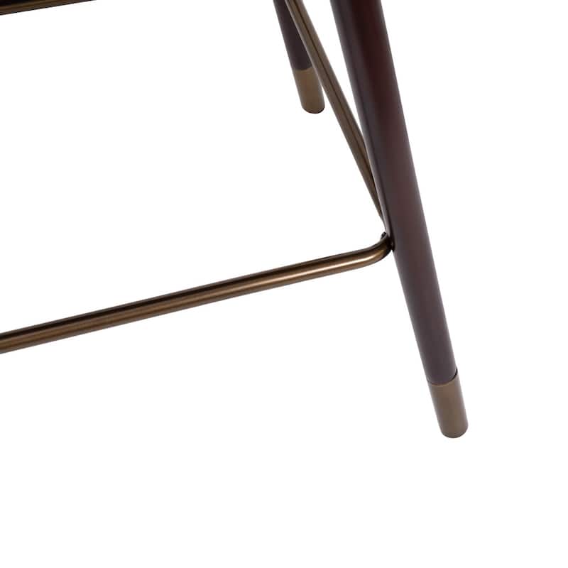 Upholstered Counter Stool with Wooden Legs
