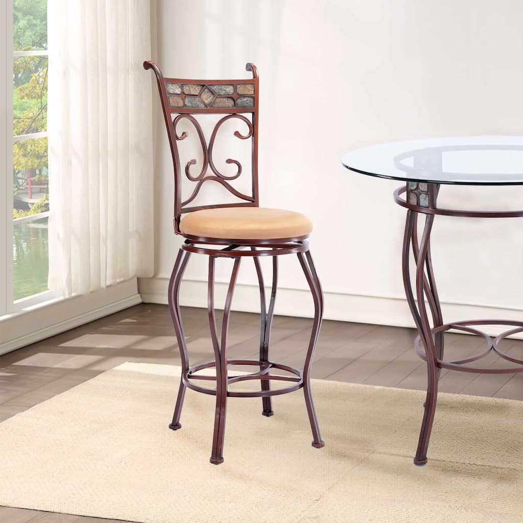 Boraam Beau Metal Swivel Counter or Bar Stool