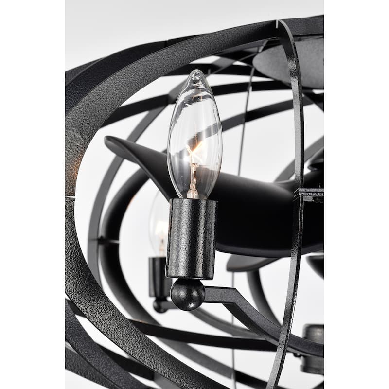 29-inch Gun Metal Grey 6 Lights 3 Blades Lighted Ceiling Fan with Remote