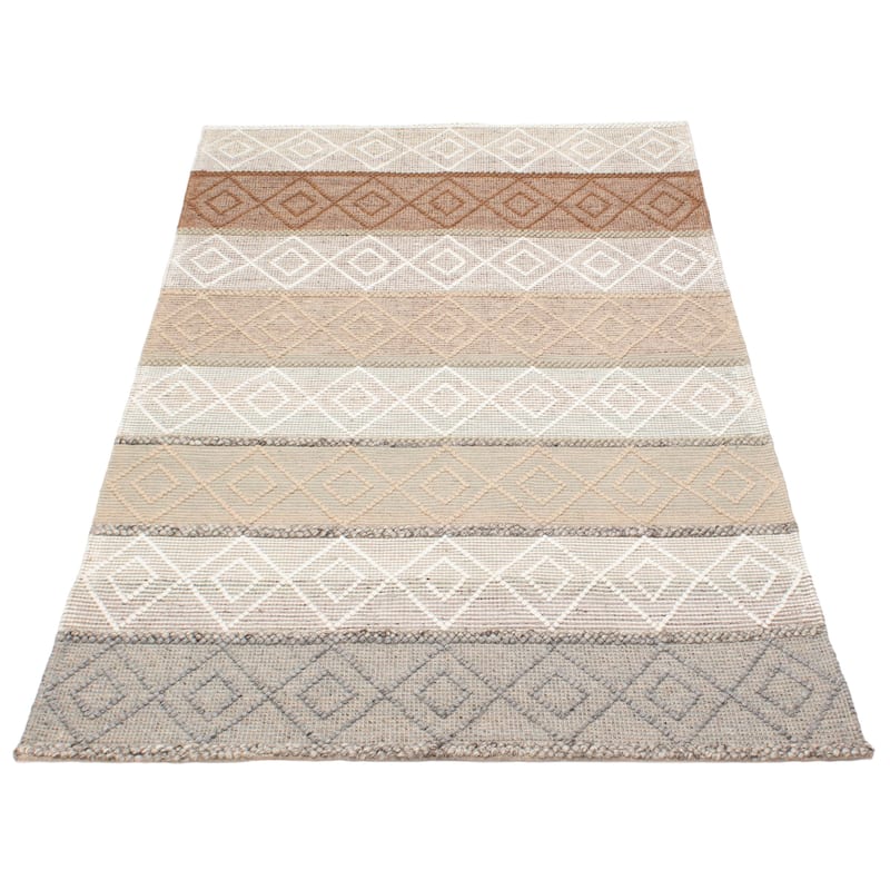 ECARPETGALLERY Braid weave Sienna Multi Color Wool Rug - 5'0 x 8'2