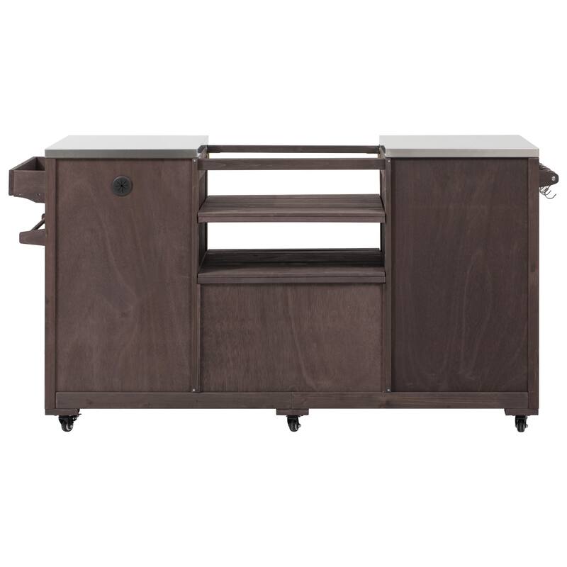 66.5" Outdoor Kitchen Island for Big Green Egg Grills, for Tabletop Grill with Stainless Steel Top, Drawer