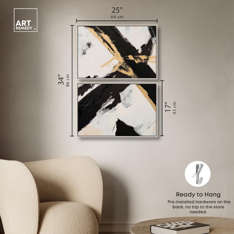 Weight of Black III Canvas Set of 2 by Art Remedy