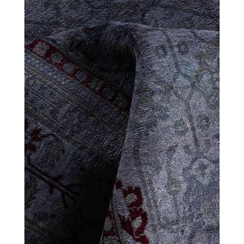 Fine Vibrance One-of-a-Kind Hand-Knotted Area Rug - Gray, 6' 2" x 9' 1" - 6' 2" x 9' 1"