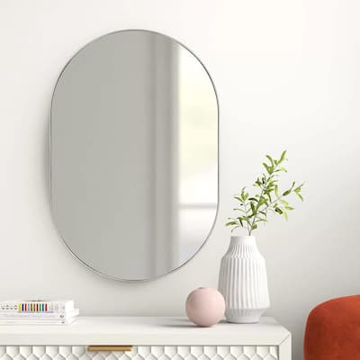 20 X 28 Inch Metal Oval Mirror,The Frame Is Made Of High Quality Aluminum Alloy