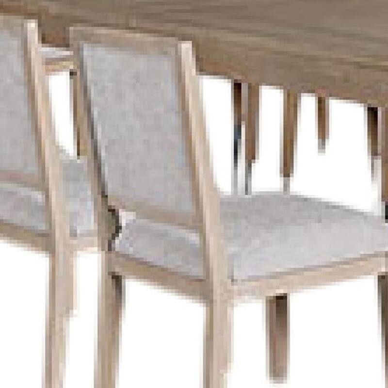 Kizie 7pc Dining Table Set, 94-118 Inch Extendable, Tawny Brown Chairs