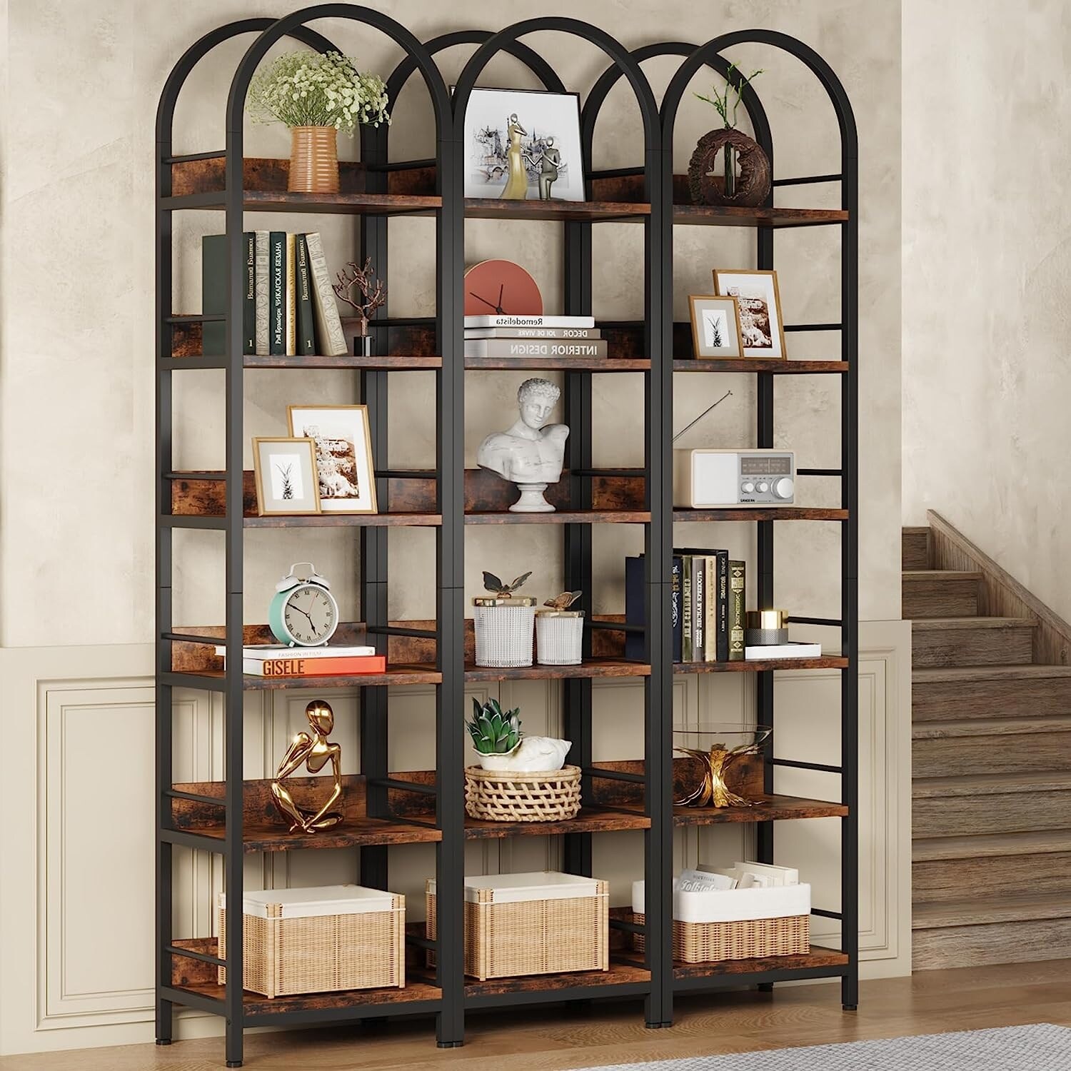 6 Tier Open Bookshelf Tall Arched Bookcase Narrow Bookshelf On Sale Bed Bath Beyond 38238713