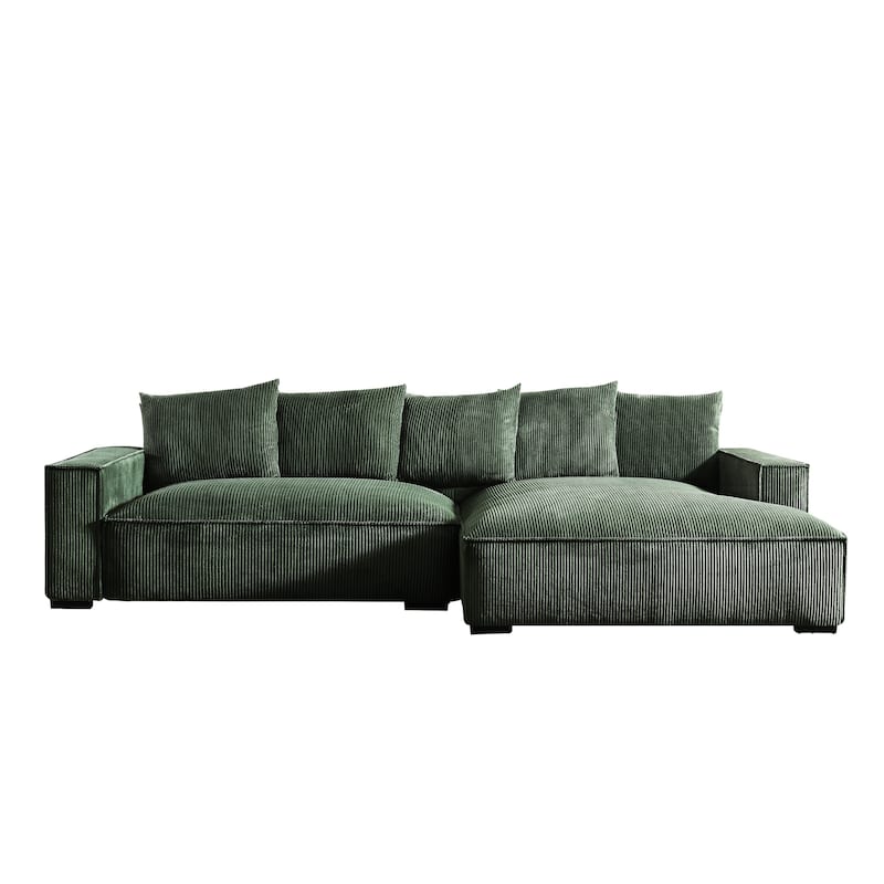 Transitional Luxe Upholstered Living Room Sectional 106.7 inch