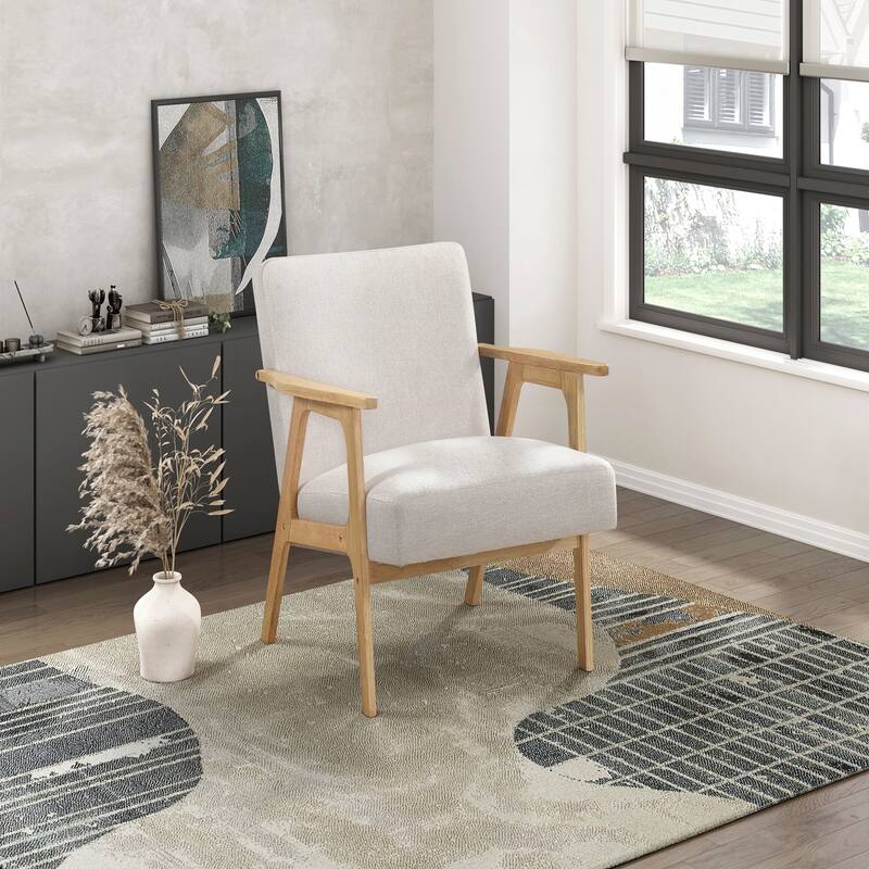 Charming Contemporary Accent Chair for Stylish Living Spaces - Beige and Natural